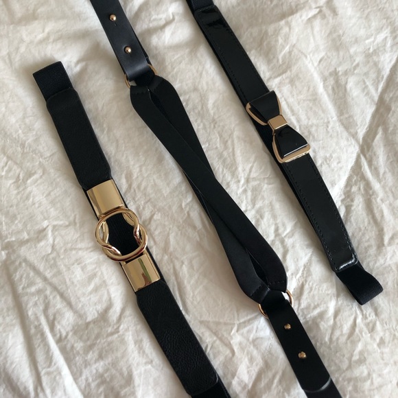 Pack of 3 black stretchy belts. - Picture 1 of 2